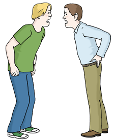 Zwei Menschen streiten sich Zwei Menschen streiten sich